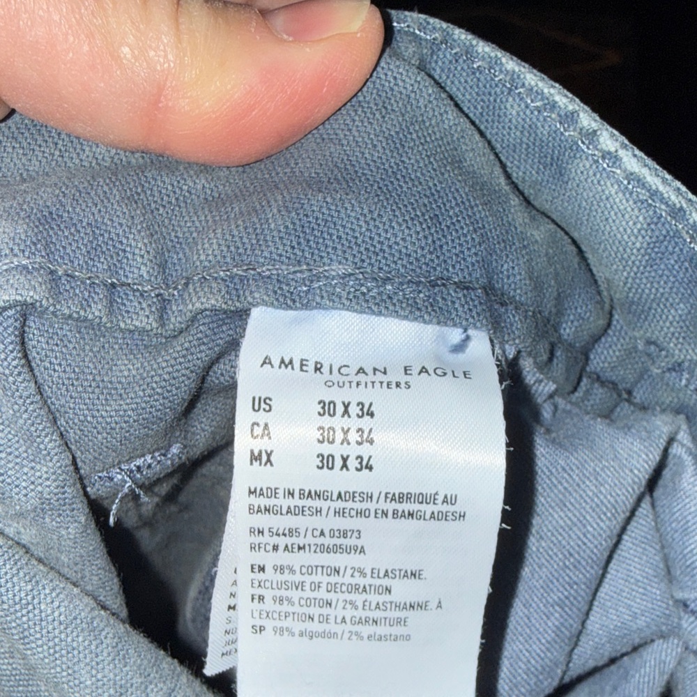 American Eagle Outfitters Men's chino  Cargo Pants in Denim Blue 30 x 34 - Picture 3 of 5